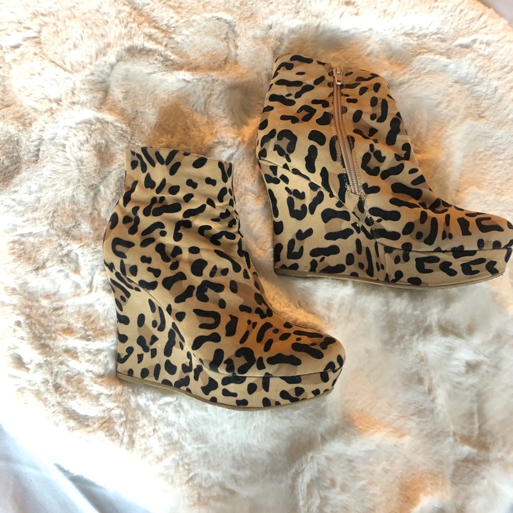 Platform Wedge Cheetah Boots